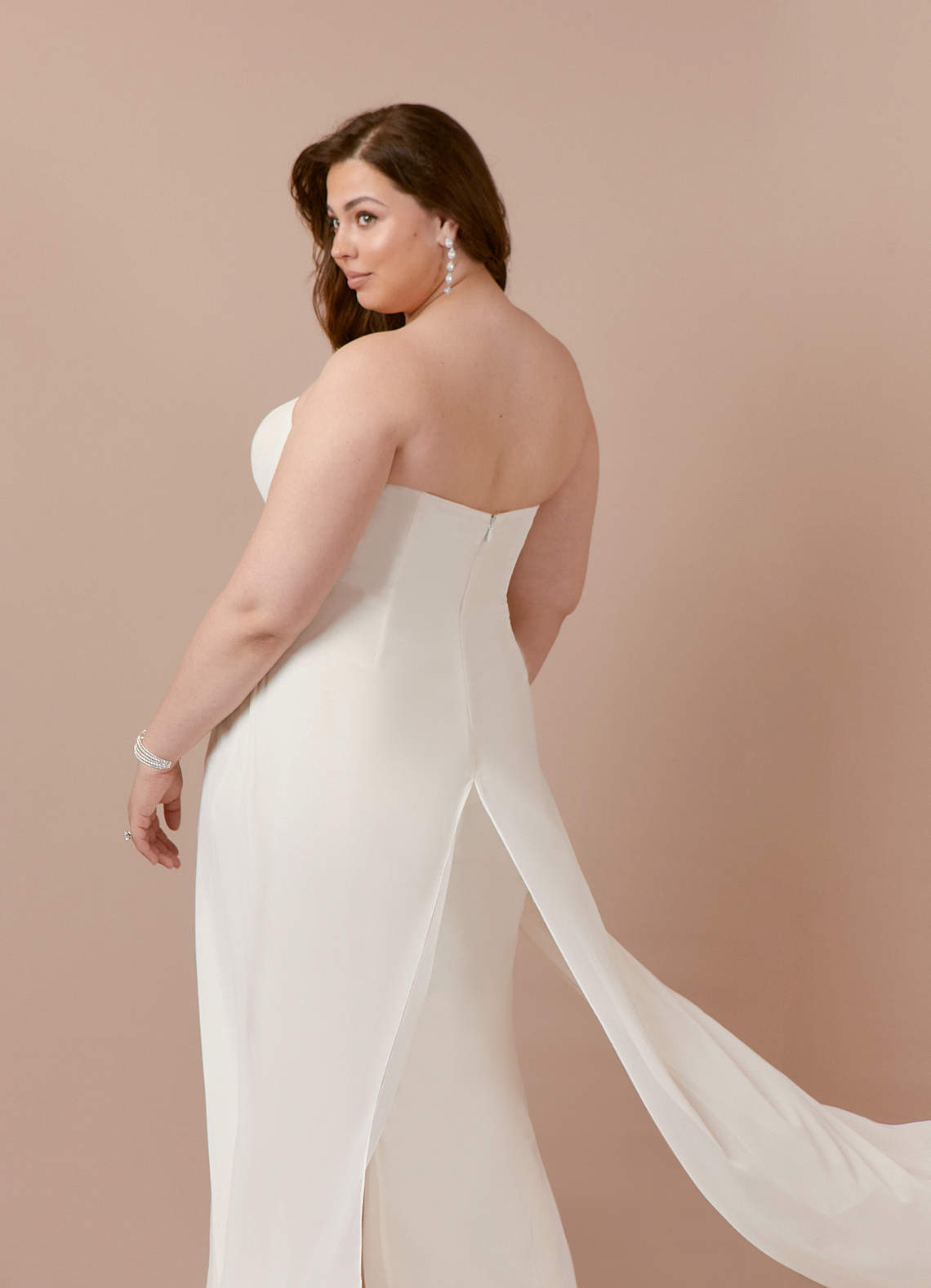 elyessen Tamara Diamond White Pant Styles Strapless Chiffon Dress