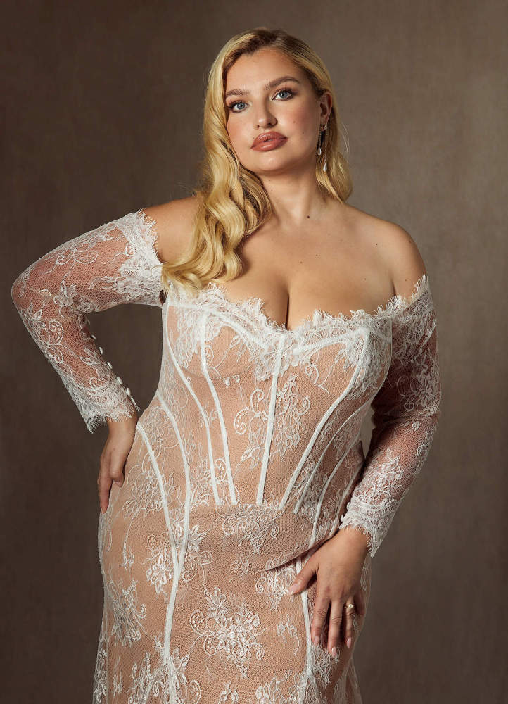 elyessen  Diamond White Mermaid Off the Shoulder Tulle Dress