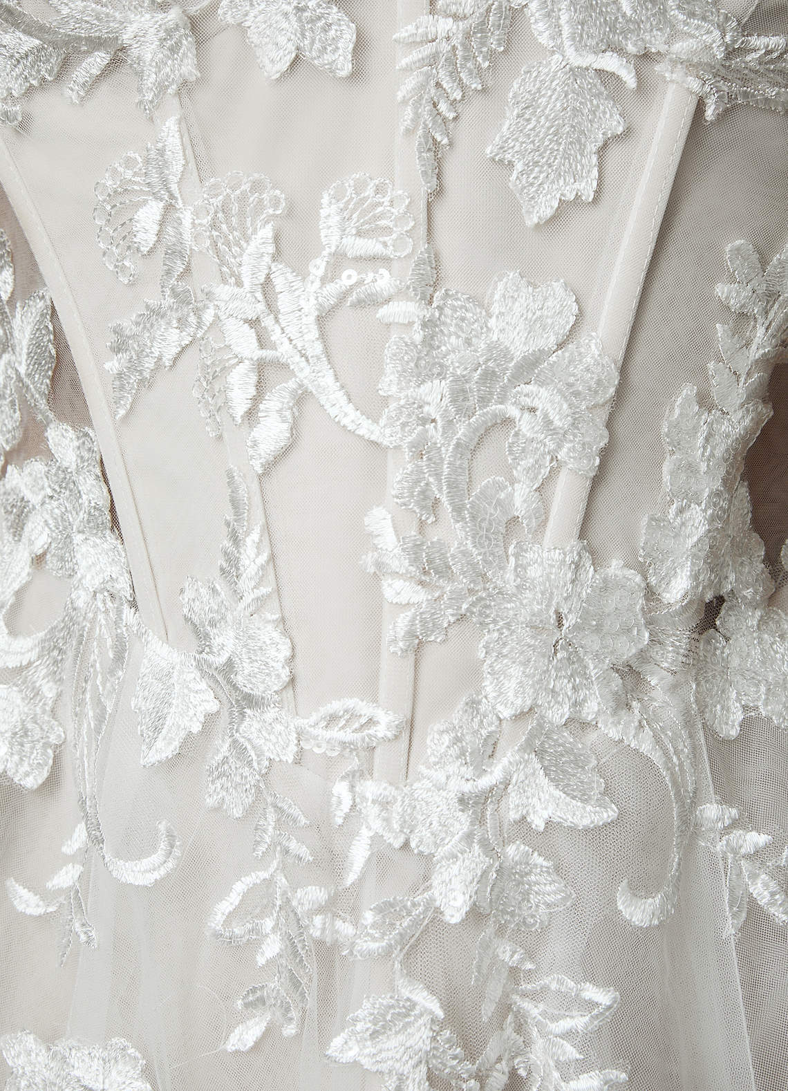 elyessen Aurorie Diamond White A-Line Sequins Tulle Dress