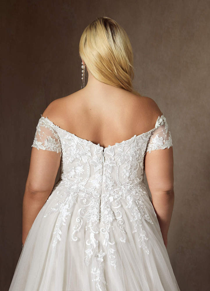 elyessen Rowe Diamond White Ball-Gown Off the Shoulder Tulle Dress