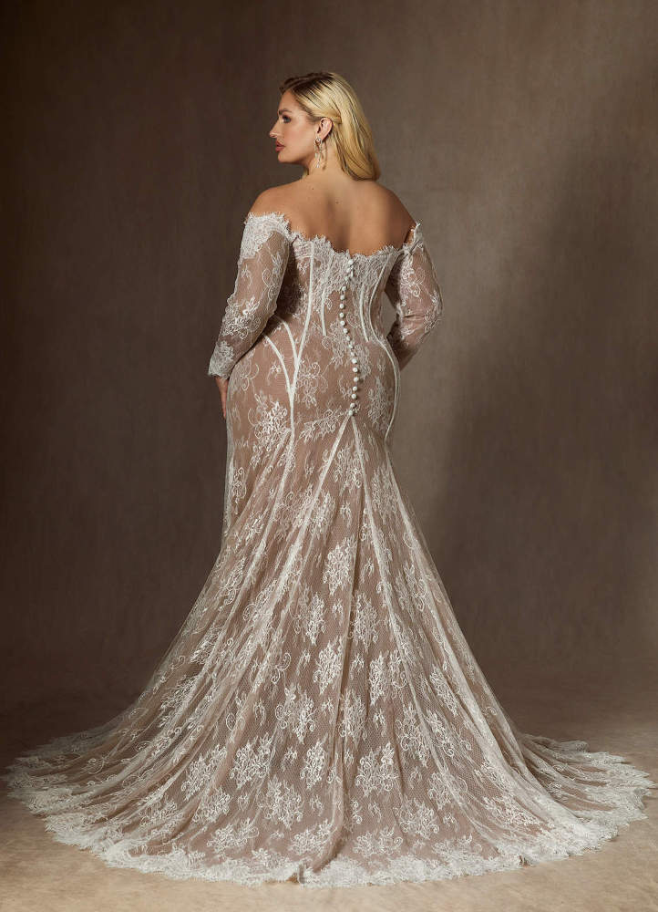 elyessen  Diamond White Mermaid Off the Shoulder Tulle Dress