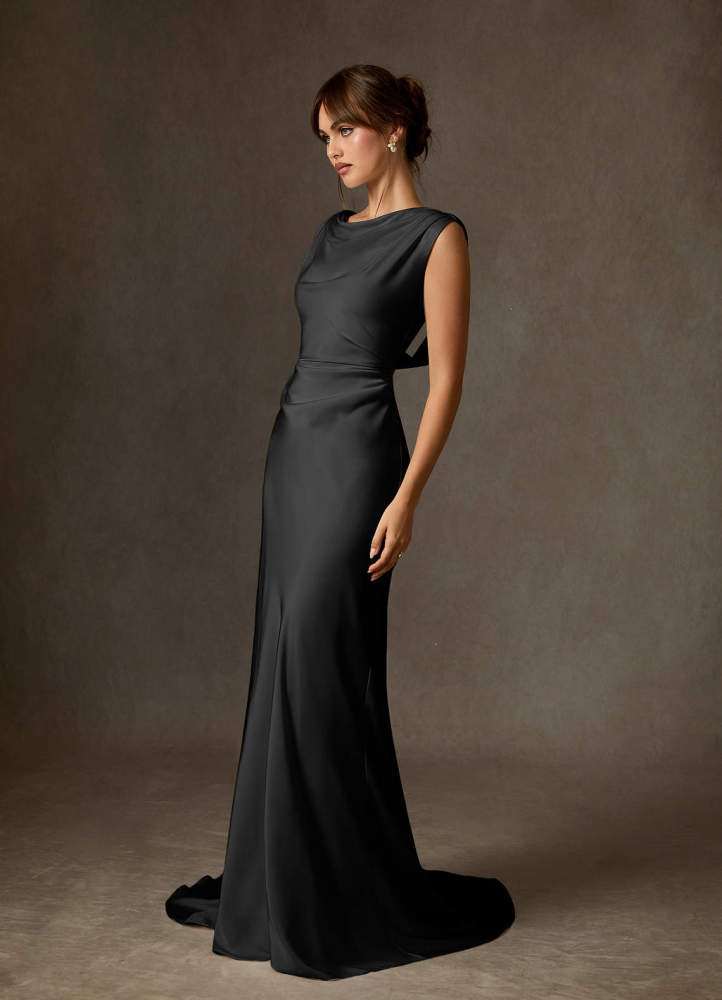 elyessen  Stretch Diamond White Fit and Flare Stretch Satin Dress