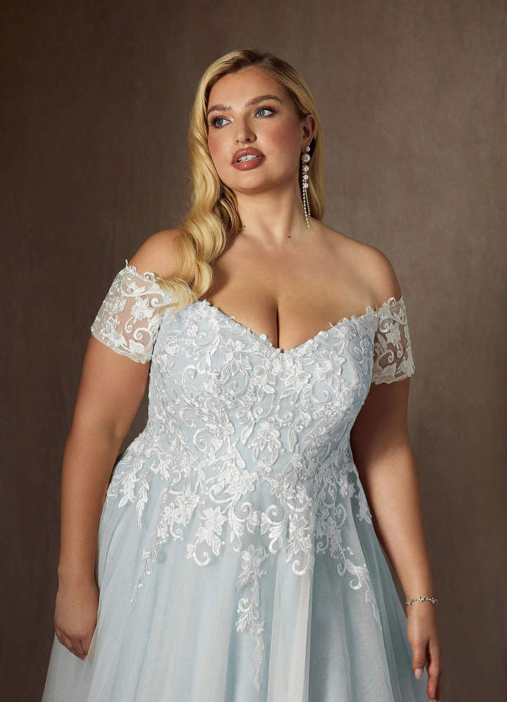 elyessen  Diamond White Ball-Gown Off the Shoulder Tulle Dress