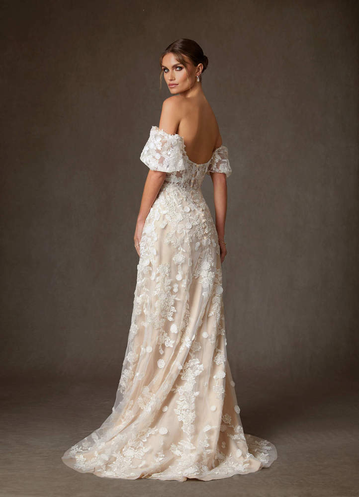 elyessen Diamond White A-Line Sweetheart Lace Dress