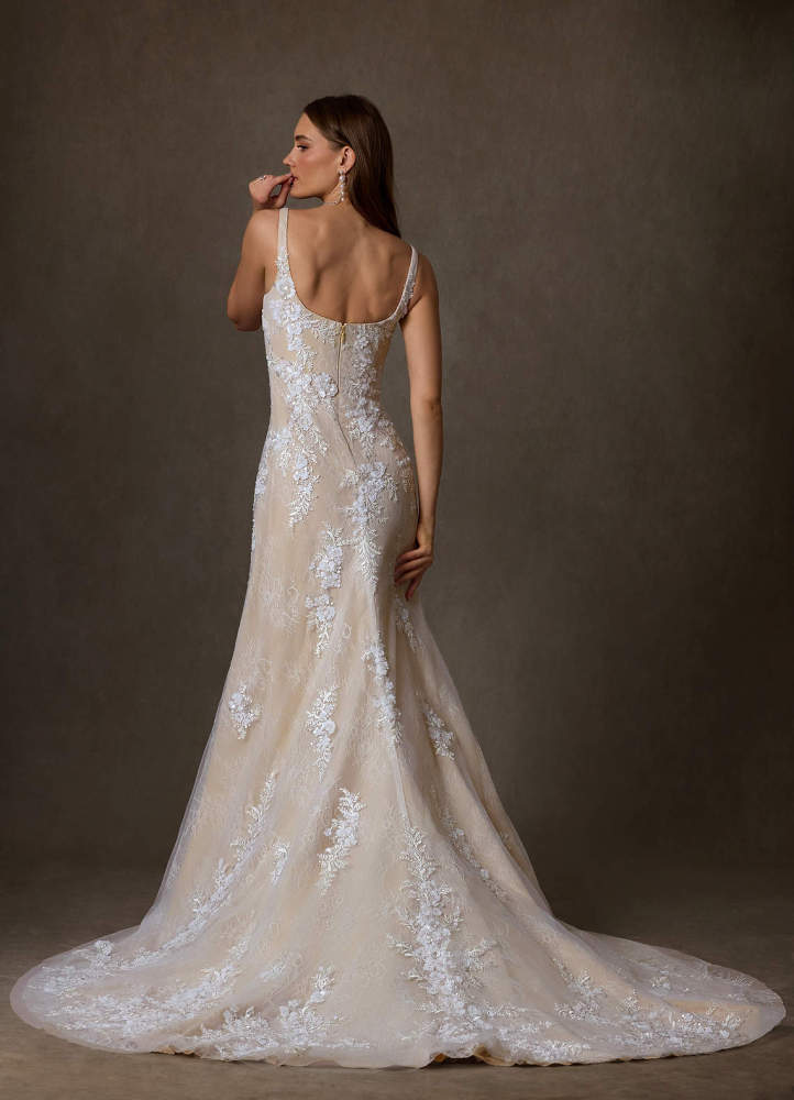 elyessen  Diamond White A-Line Lace Dress