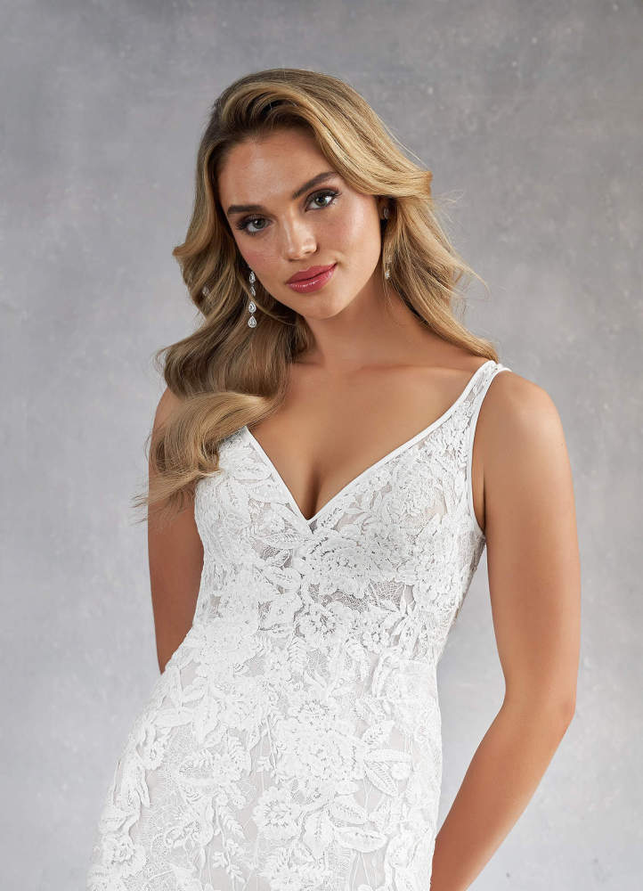 elyessen Konstantin Diamond White Champagne Mermaid Sequins Tulle Dress