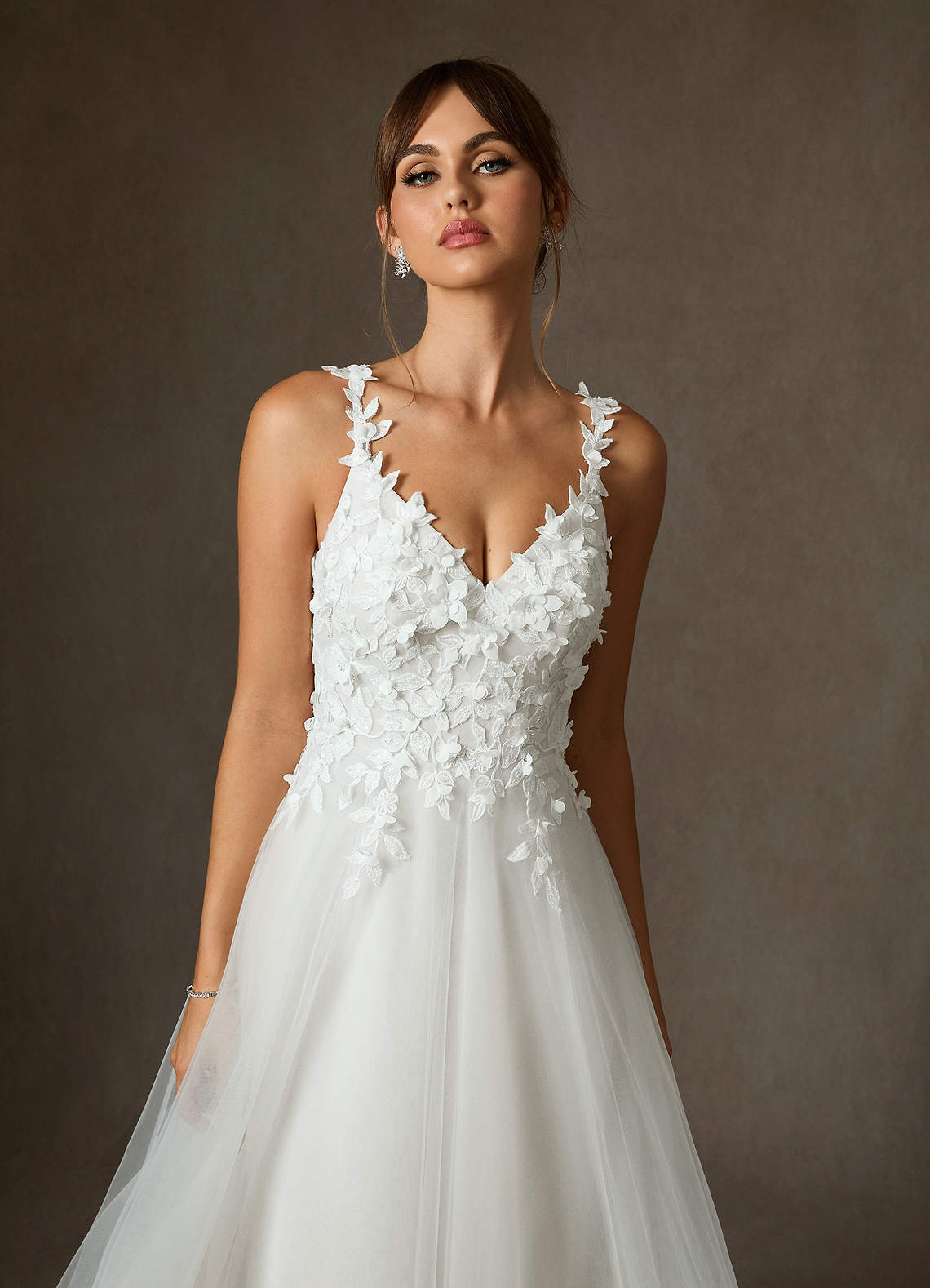 elyessen Shayna Diamond White Ball-Gown Lace Dress