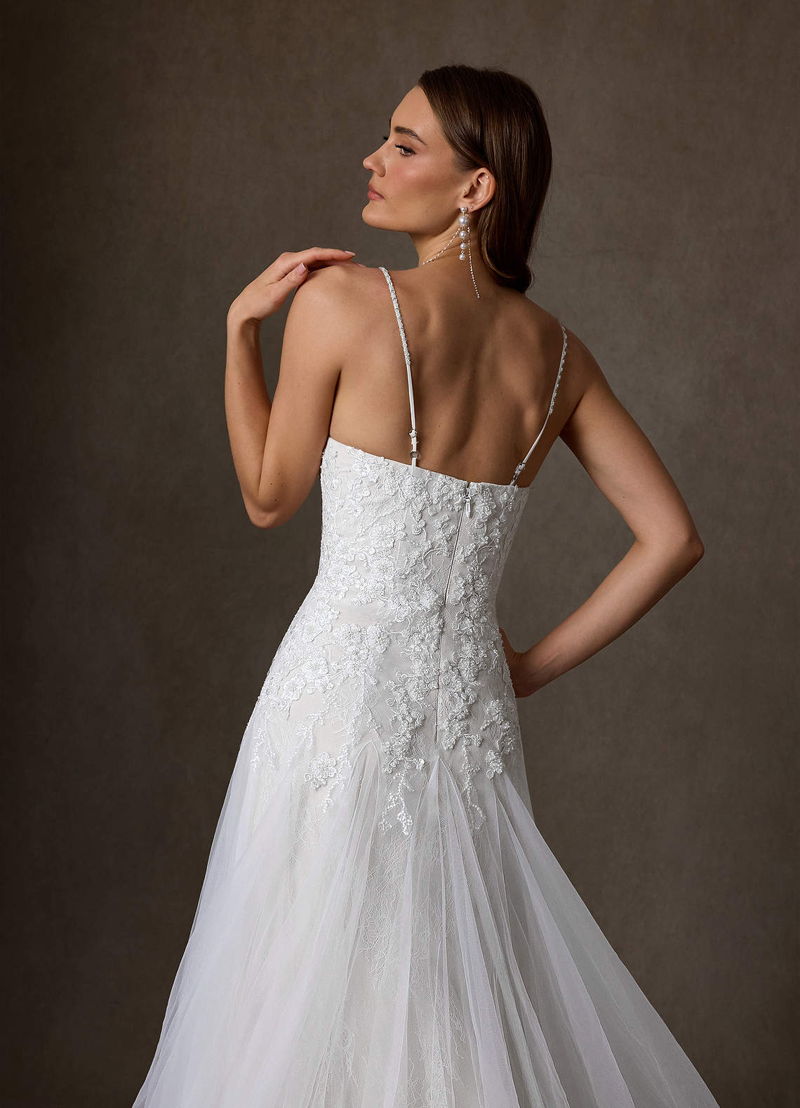 elyessen Lumina Diamond White A-Line Sweetheart Neckline Lace Dress