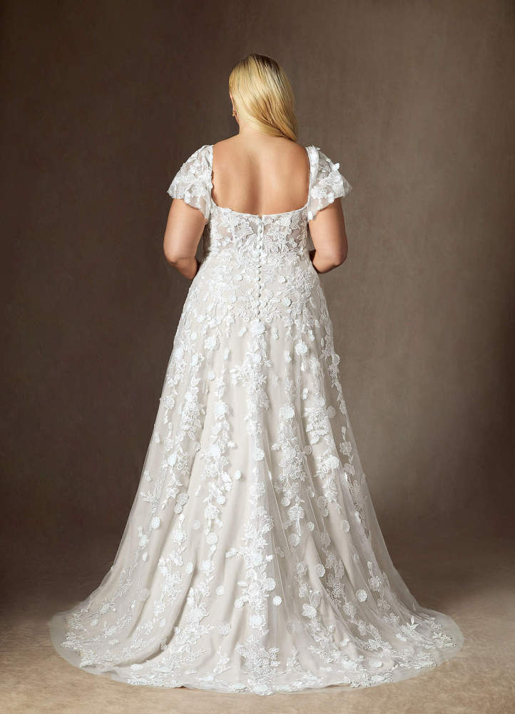 elyessen Vivienne Diamond White A-Line Sweetheart Lace Dress