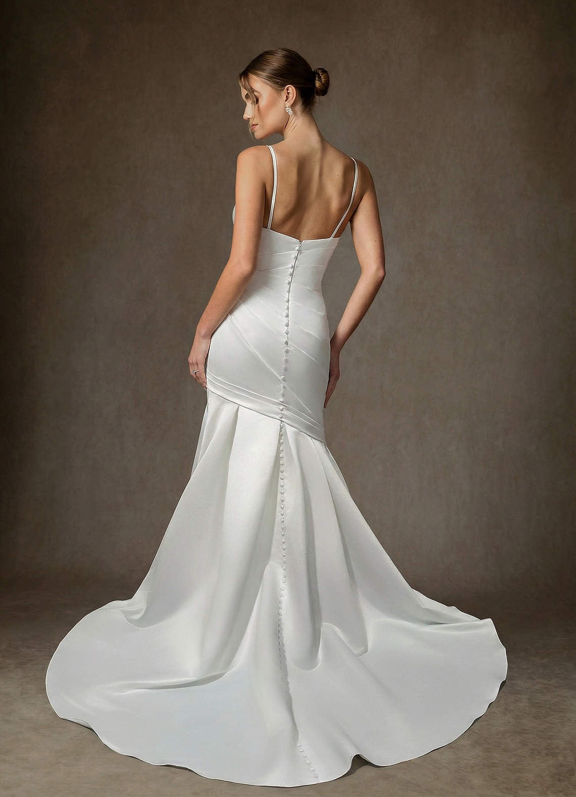 elyessen Abelia Diamond White Mermaid Strapless Satin Dress