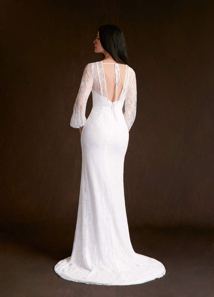elyessen Willa Diamond White Mermaid Lace Dress
