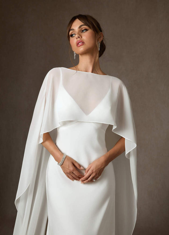 elyessen Caity Diamond White Fit and Flare Crepe Back Satin Dress