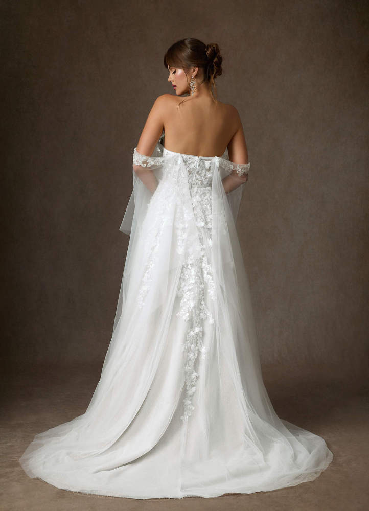 elyessen Wynery Diamond White Ball-Gown Off the Shoulder Lace Dress