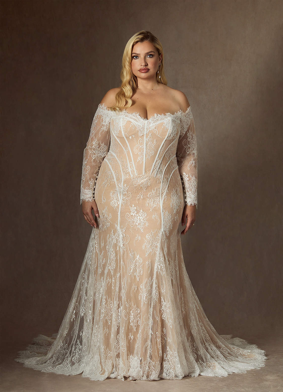 elyessen  Diamond White Mermaid Off the Shoulder Tulle Dress