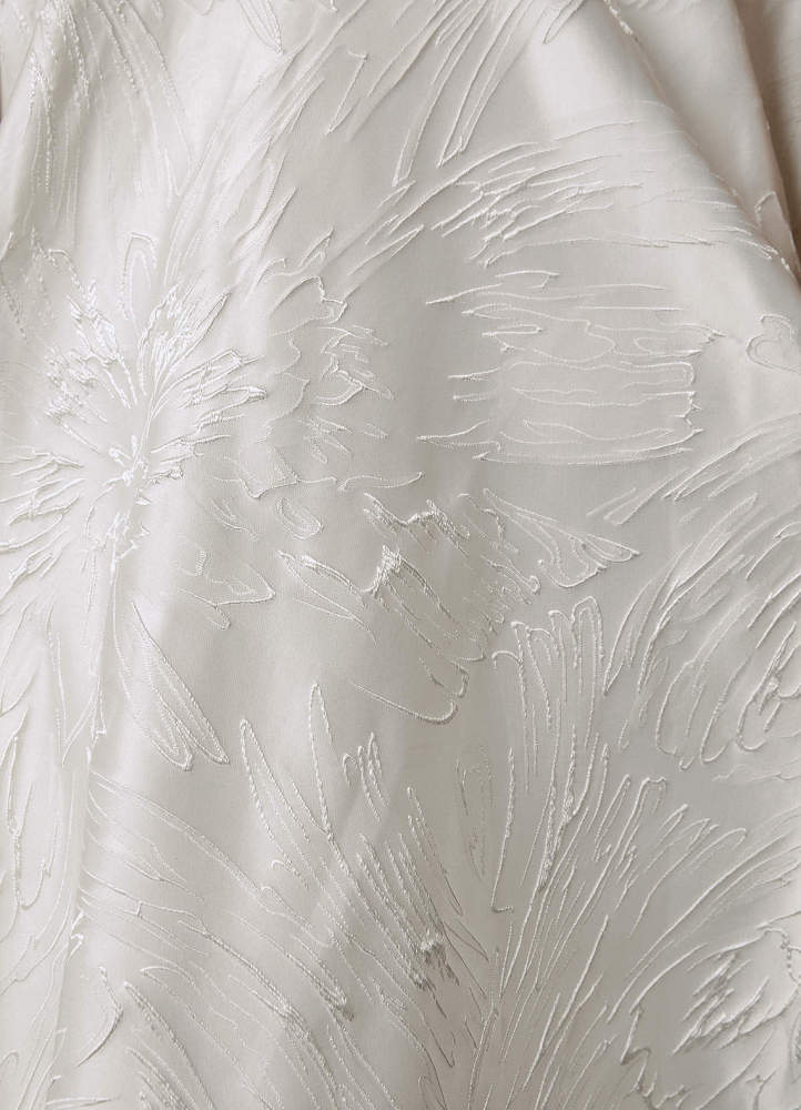 elyessen Tallulah Diamond White A-Line Strapless Floral Jacquard Dress