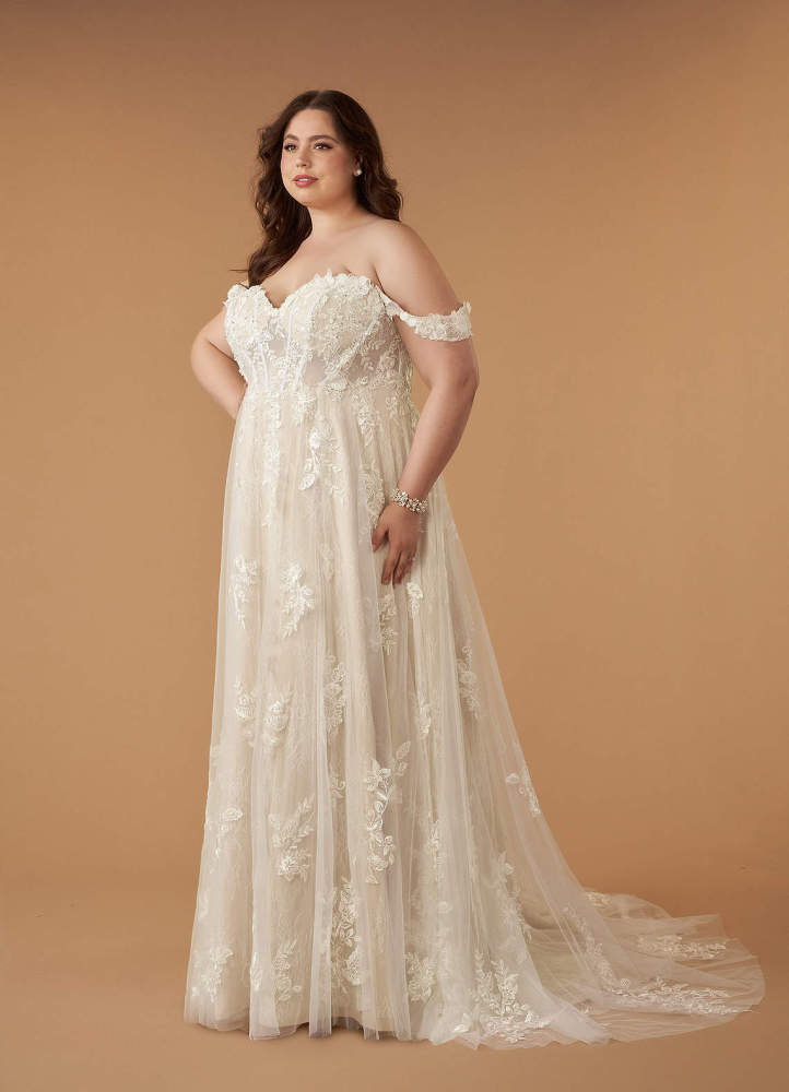 elyessen Diamond White A-Line Sweetheart Sequins Tulle Dress