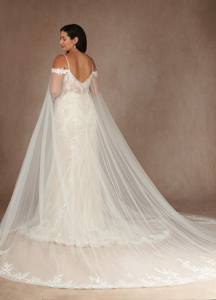 elyessen  Diamond White Mermaid V-Neck Sequins Tulle Dress