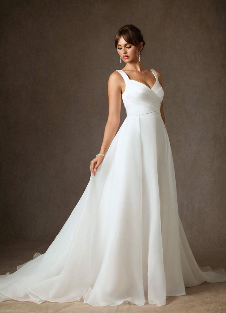 elyessen Caia Stretch Diamond White A-Line Sweetheart Neckline Stretch Satin Dress