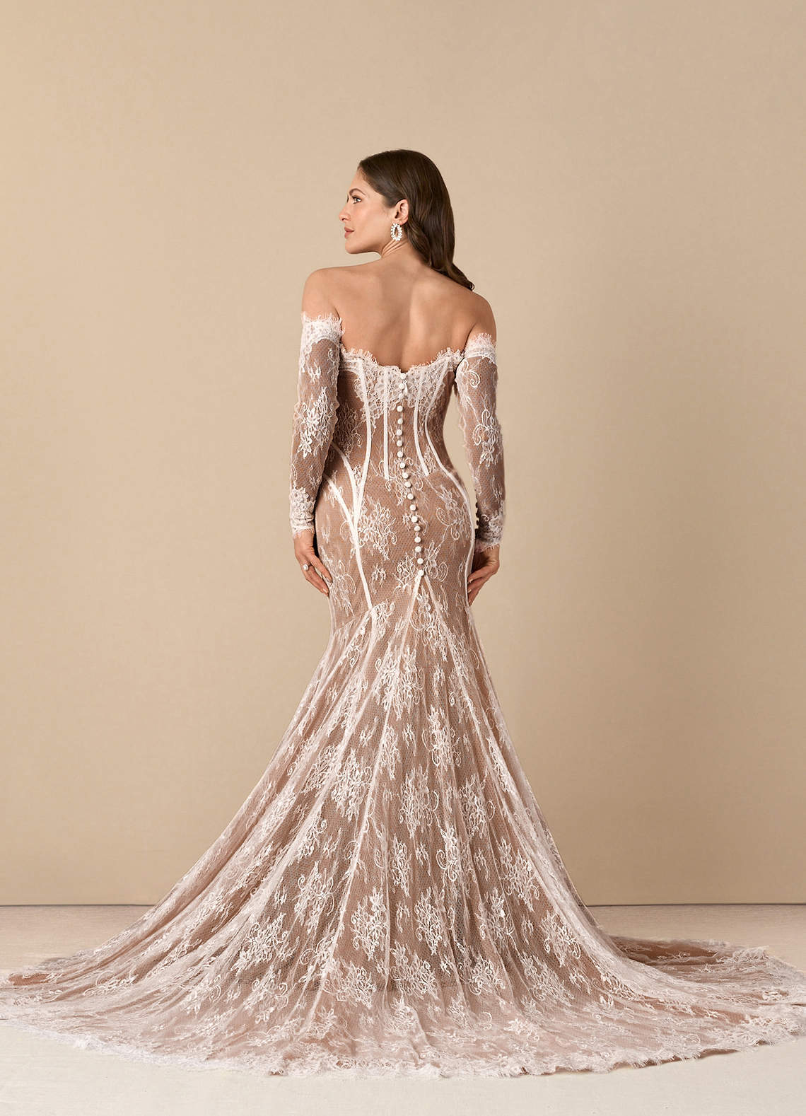 elyessen  Diamond White Mermaid Off the Shoulder Tulle Dress