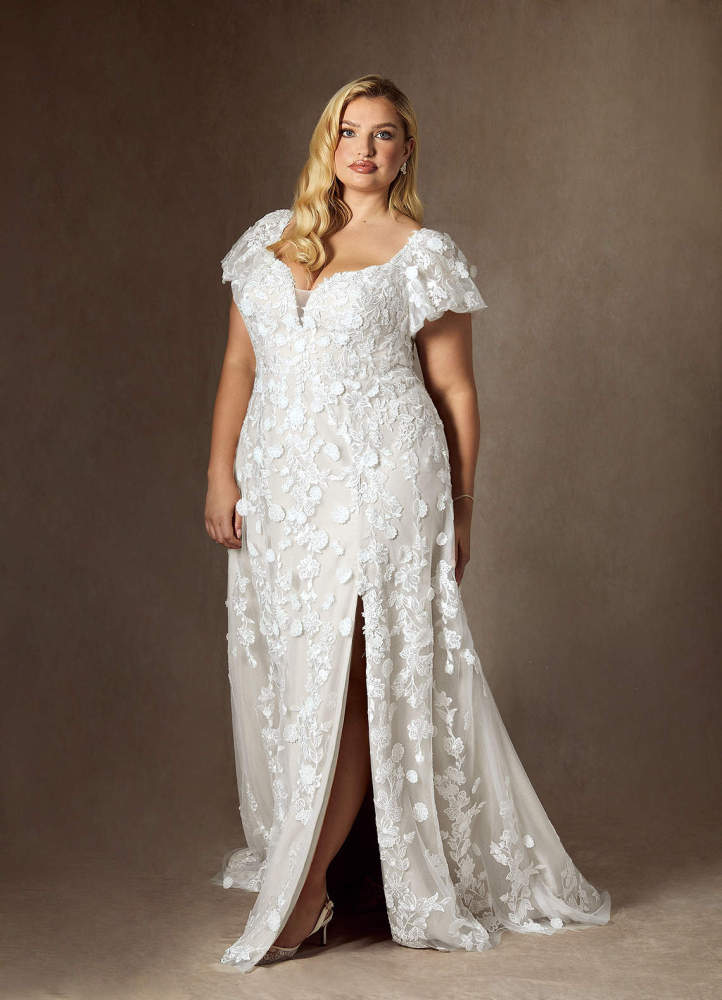 elyessen Diamond White A-Line Sweetheart Lace Dress