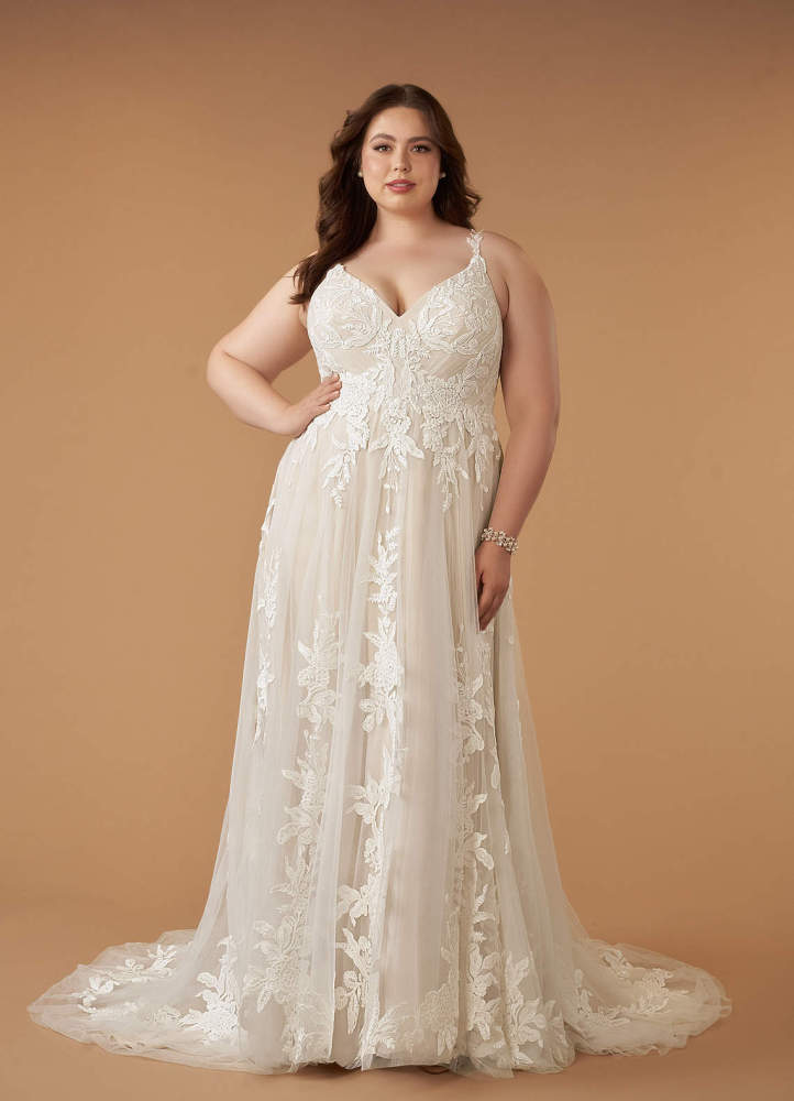 elyessen  Diamond White A-Line V-Neck Sequins Tulle Dress