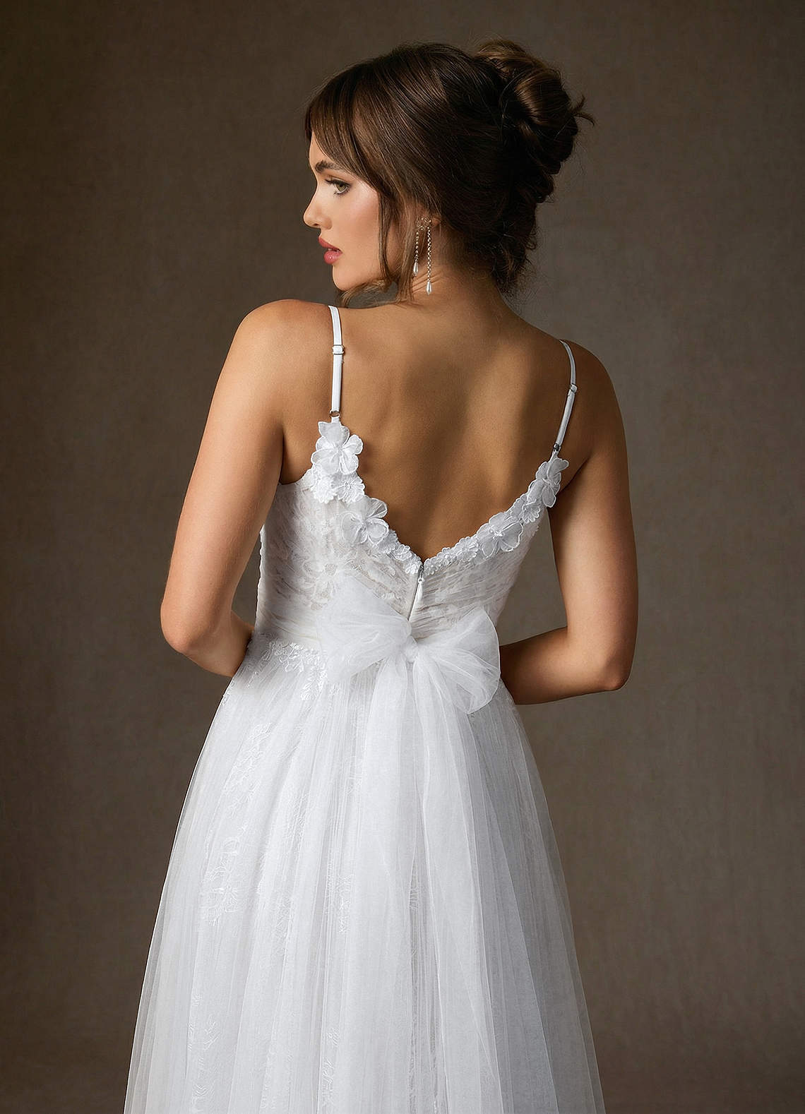 elyessen Zenia Diamond White Champagne A-Line Tulle Dress
