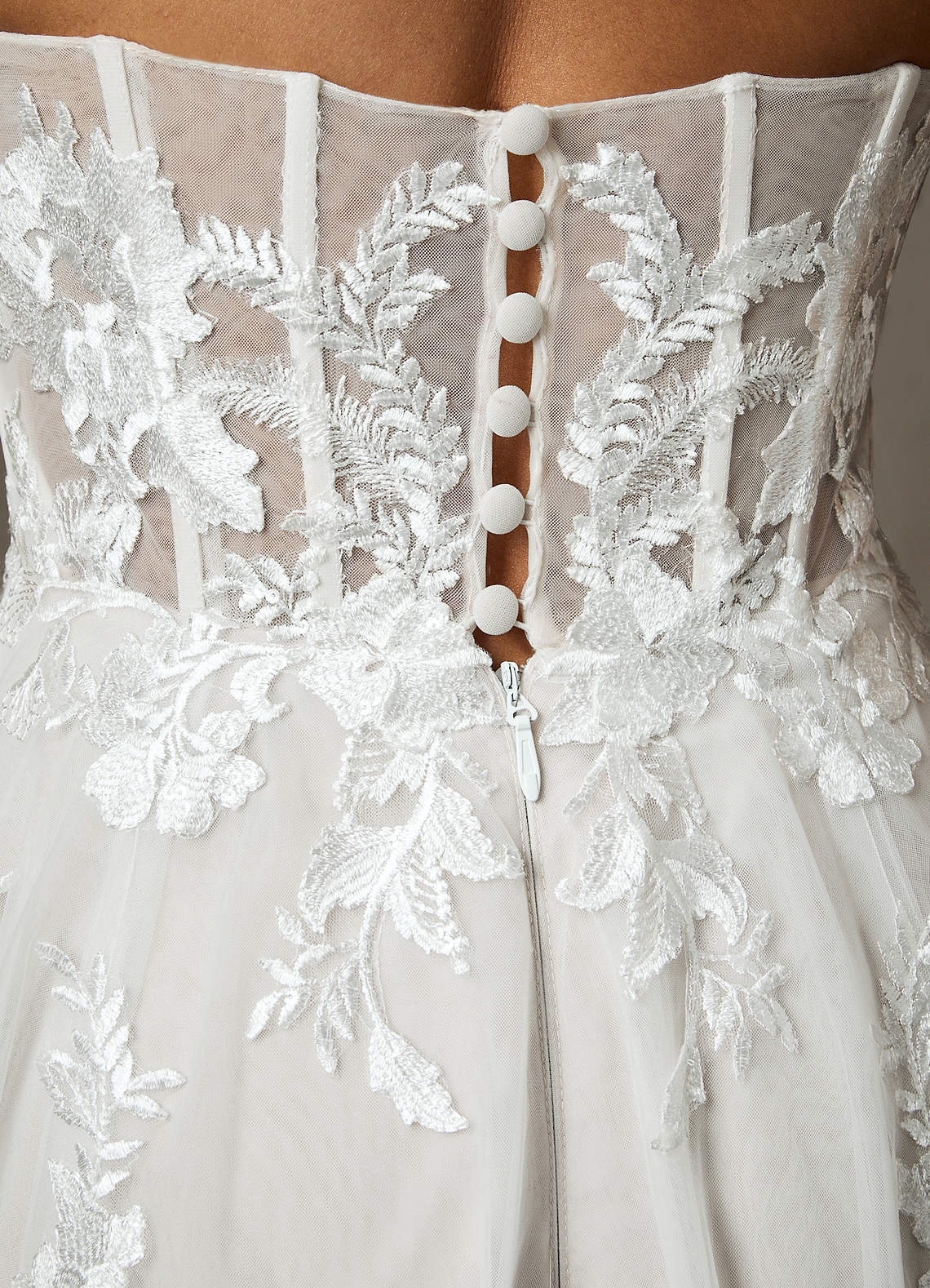 elyessen Aurorie Diamond White A-Line Sequins Tulle Dress