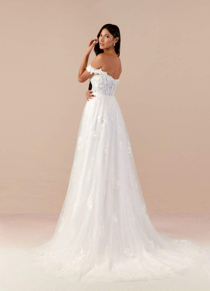 elyessen Florentina Diamond White A-Line Sweetheart Sequins Tulle Dress