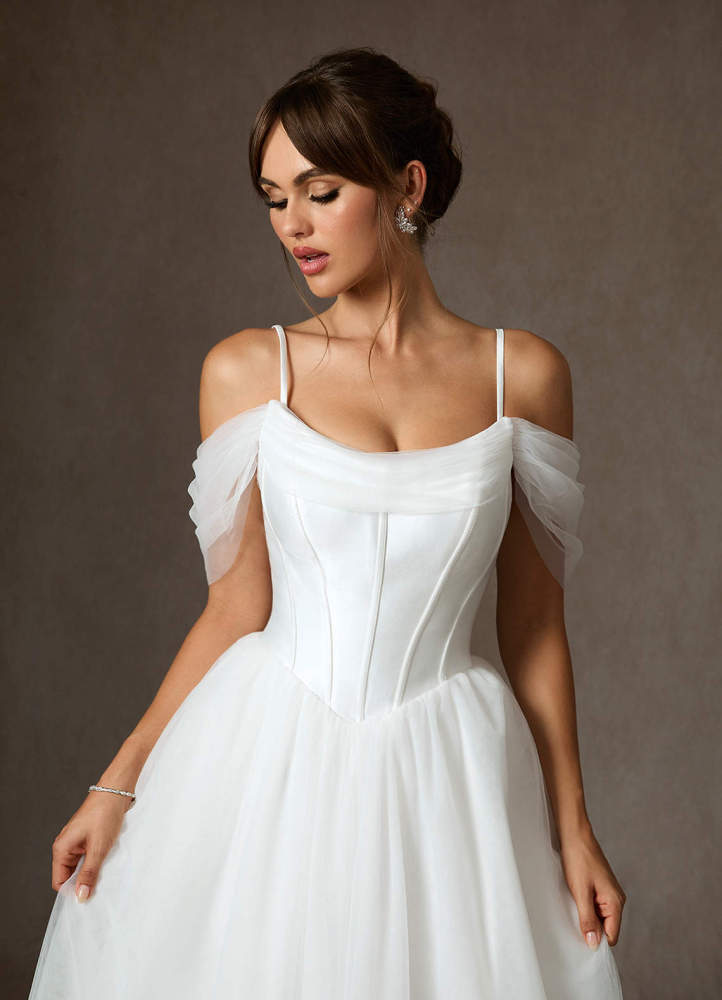 elyessen Adalyn Two-Piece Diamond White Ball-Gown Tulle Dress