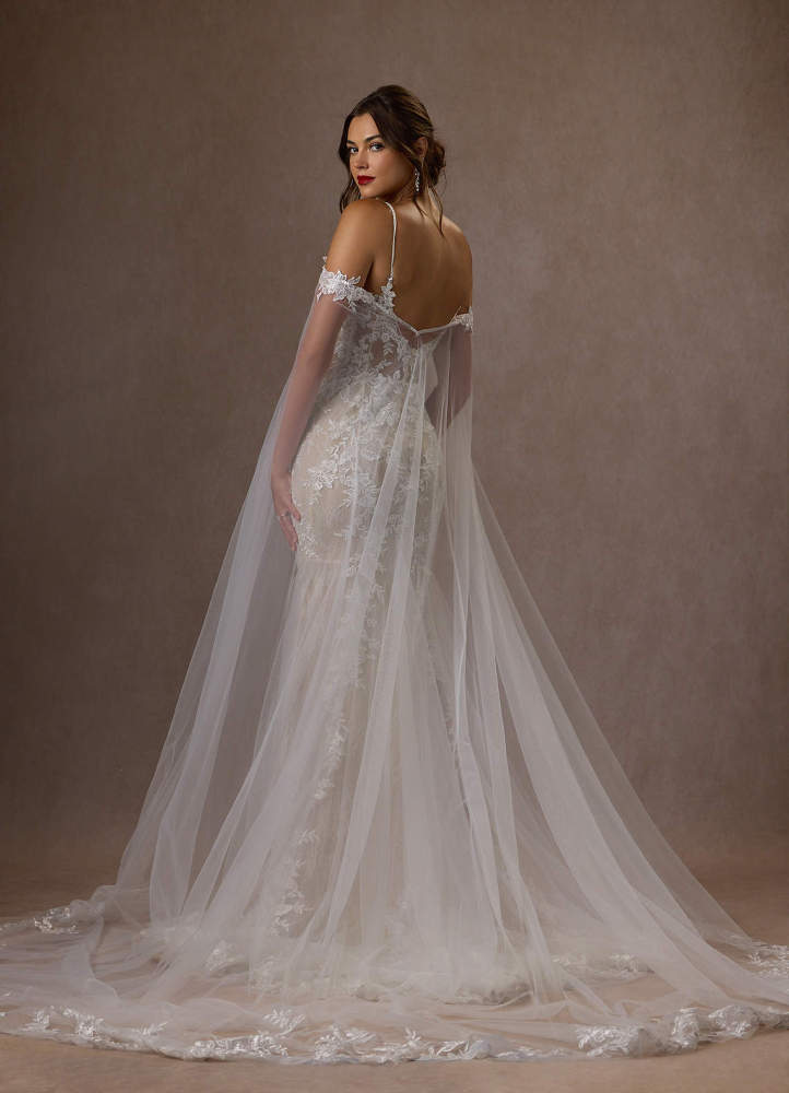 elyessen  Diamond White Mermaid V-Neck Sequins Tulle Dress