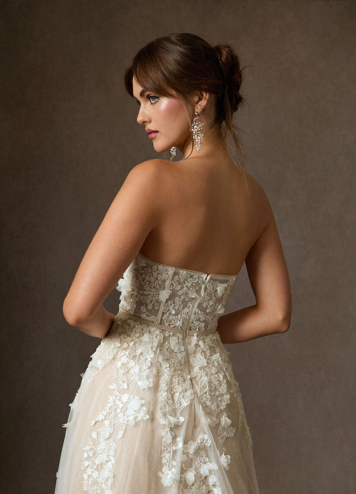 elyessen Diamond White Ball-Gown Off the Shoulder Lace Dress