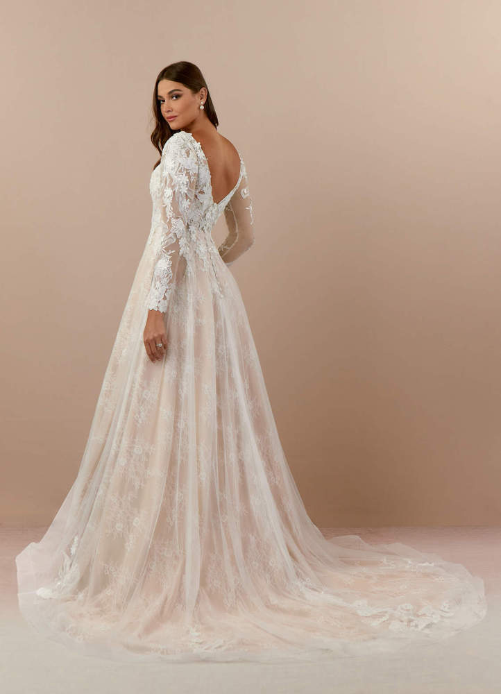 elyessen  Diamond White Champagne A-Line V-Neck Sequins Tulle Dress