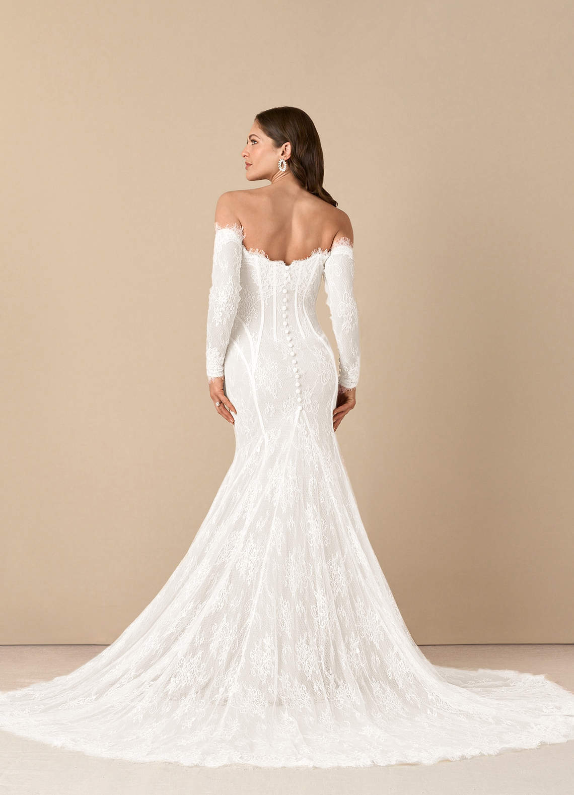 elyessen Katherine Diamond White Mermaid Off the Shoulder Tulle Dress