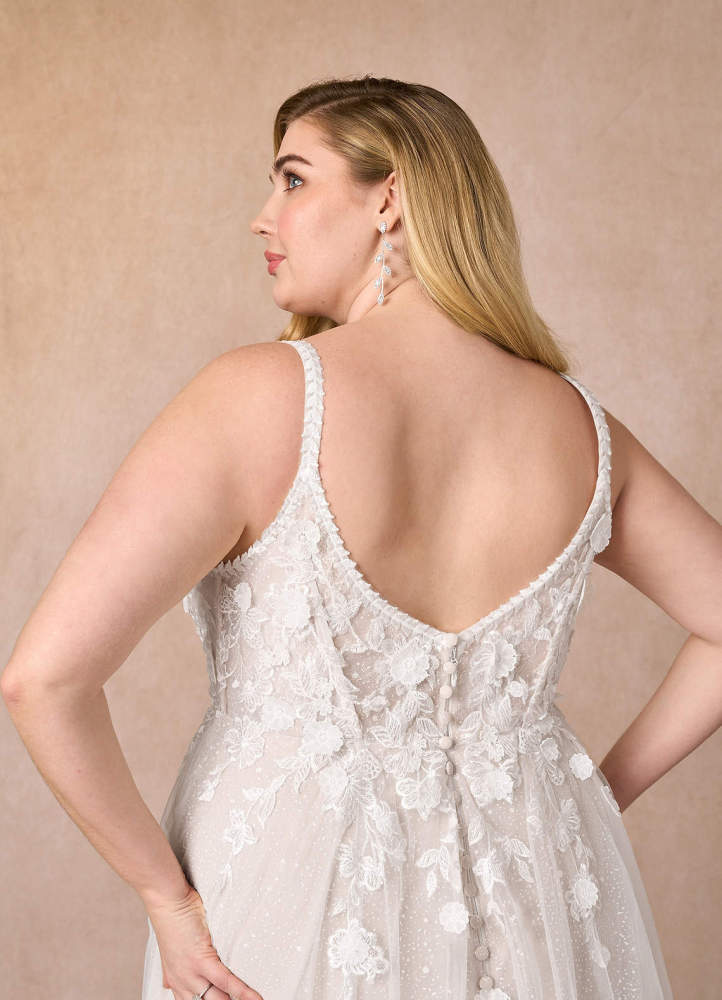 elyessen  Diamond White A-Line Scoop Tulle Dress