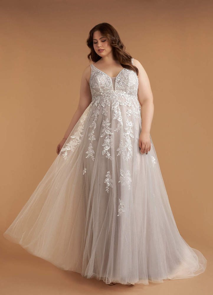 elyessen  Free pannier Diamond White A-Line V-Neck Sequins Tulle Dress