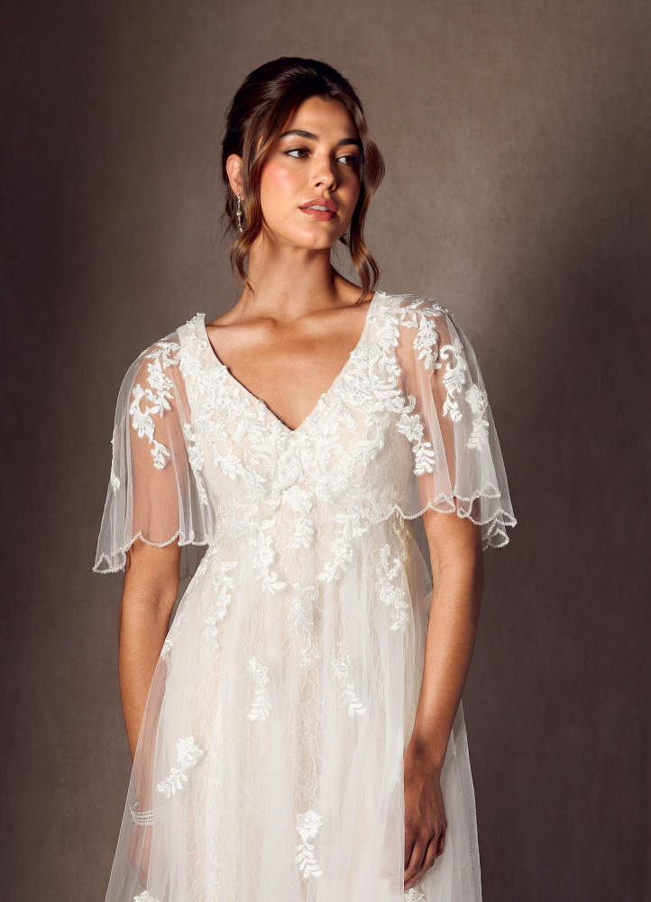elyessen Renesmee Diamond White A-Line Sequins Tulle Dress