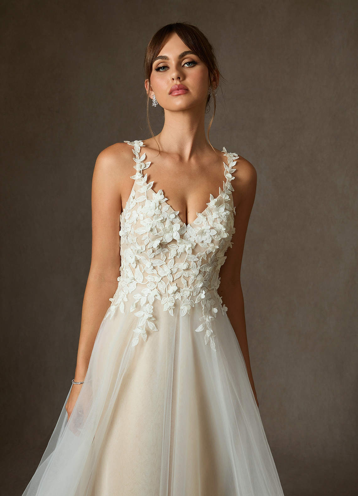 elyessen Shayna Diamond White Ball-Gown Lace Dress