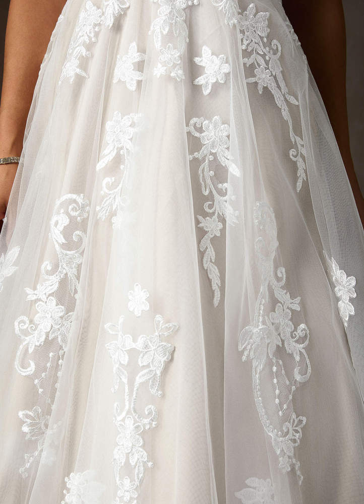 elyessen Melrose Diamond White A-Line Sweetheart Lace Tulle Dress