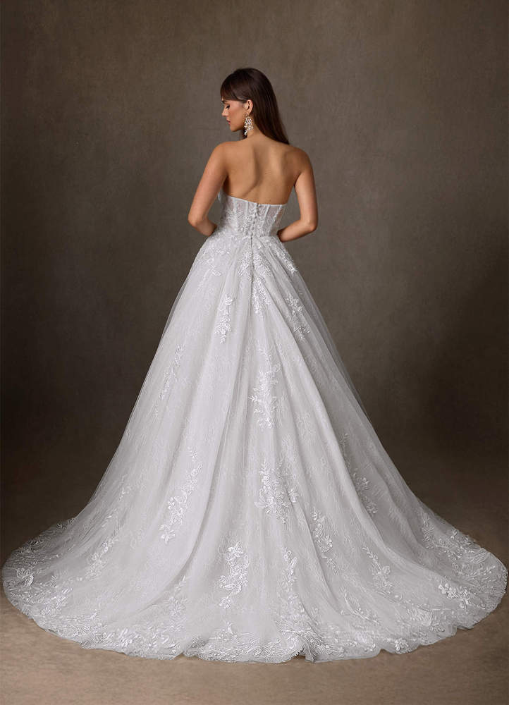 elyessen Elowyn Two-Piece Diamond White Ball-Gown Strapless Lace Dress