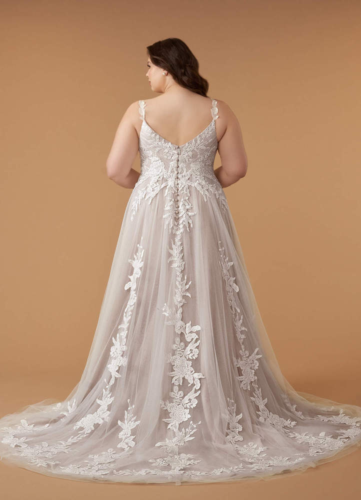 elyessen  Diamond White A-Line V-Neck Sequins Tulle Dress
