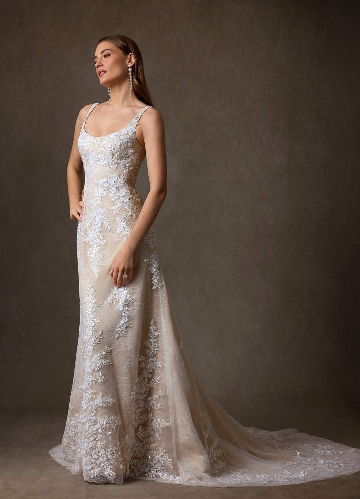 elyessen  Diamond White A-Line Lace Dress
