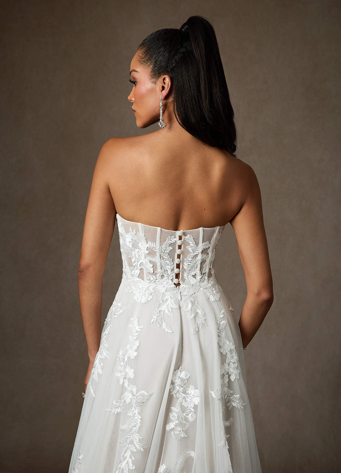 elyessen Aurorie Diamond White A-Line Sequins Tulle Dress
