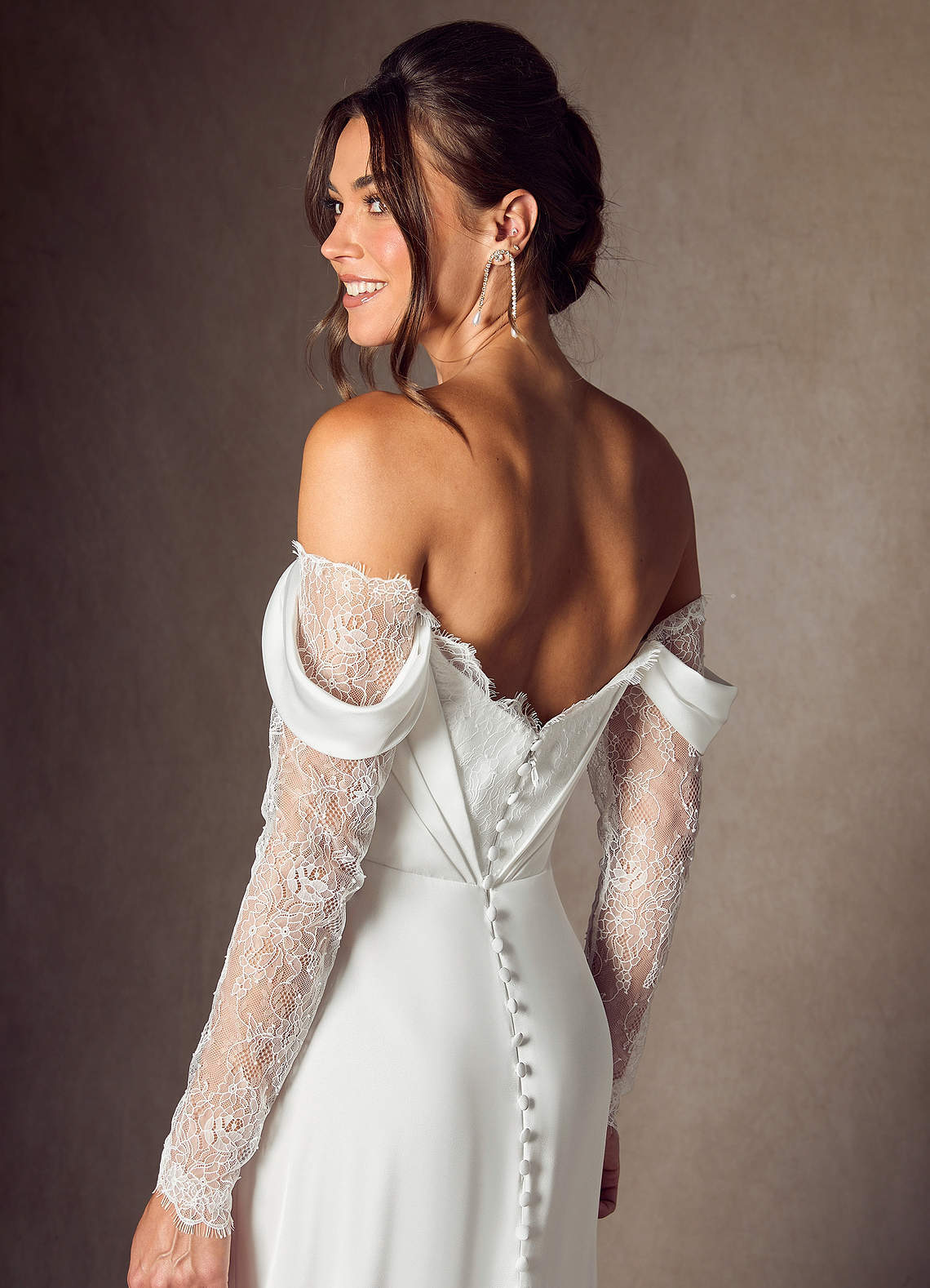 elyessen Alexa Stretch Diamond White A-Line Sweetheart Neckline Lace Dress