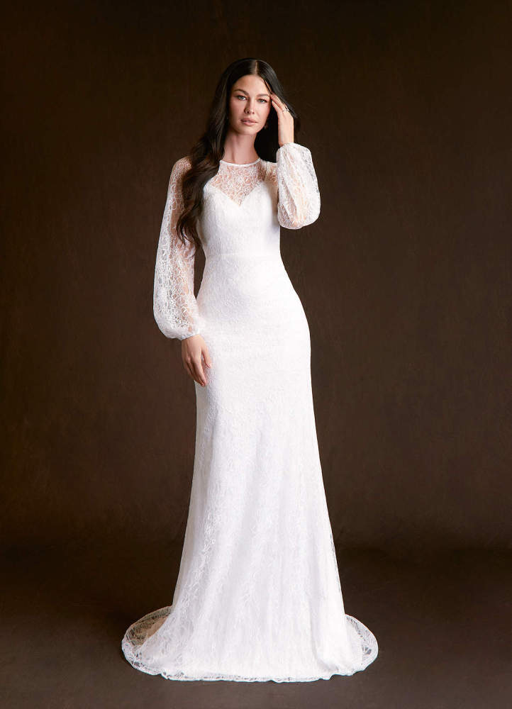 elyessen Willa Diamond White Mermaid Lace Dress