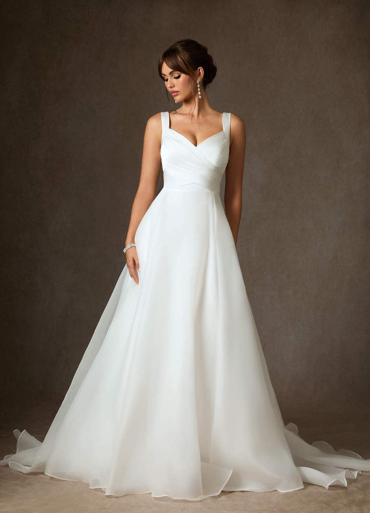 elyessen Caia Stretch Diamond White A-Line Sweetheart Neckline Stretch Satin Dress