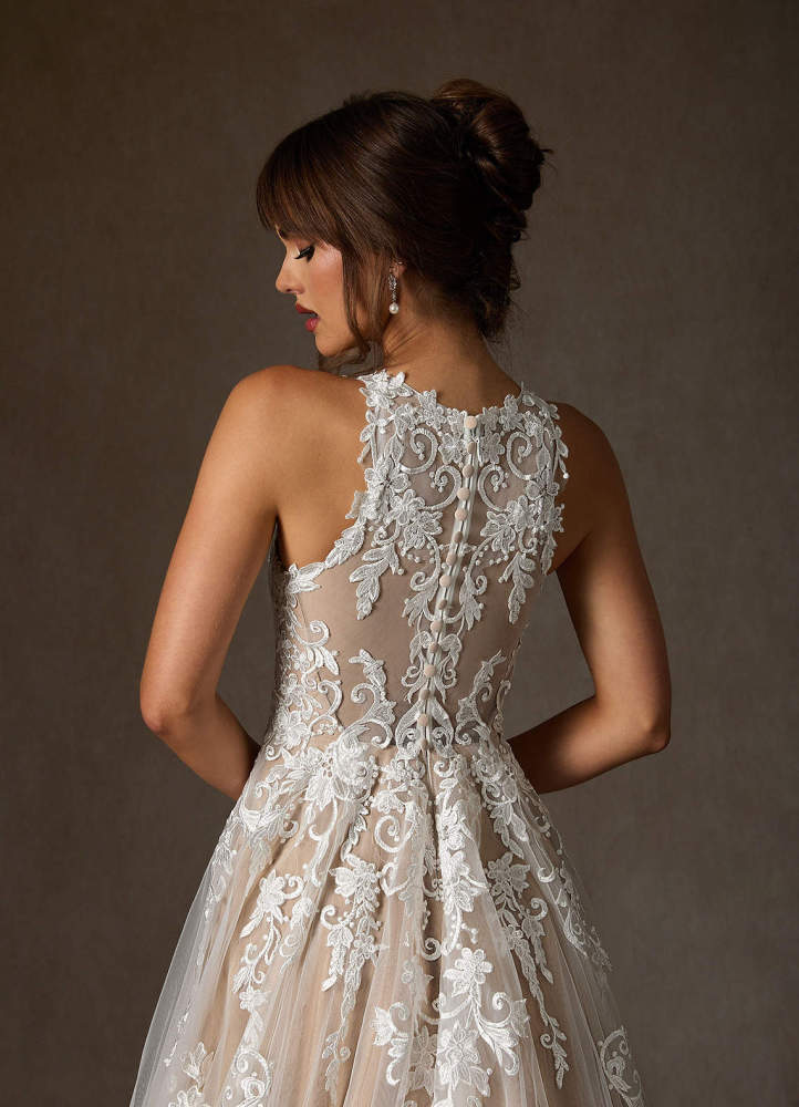 elyessen Diamond White A-Line Sweetheart Lace Tulle Dress