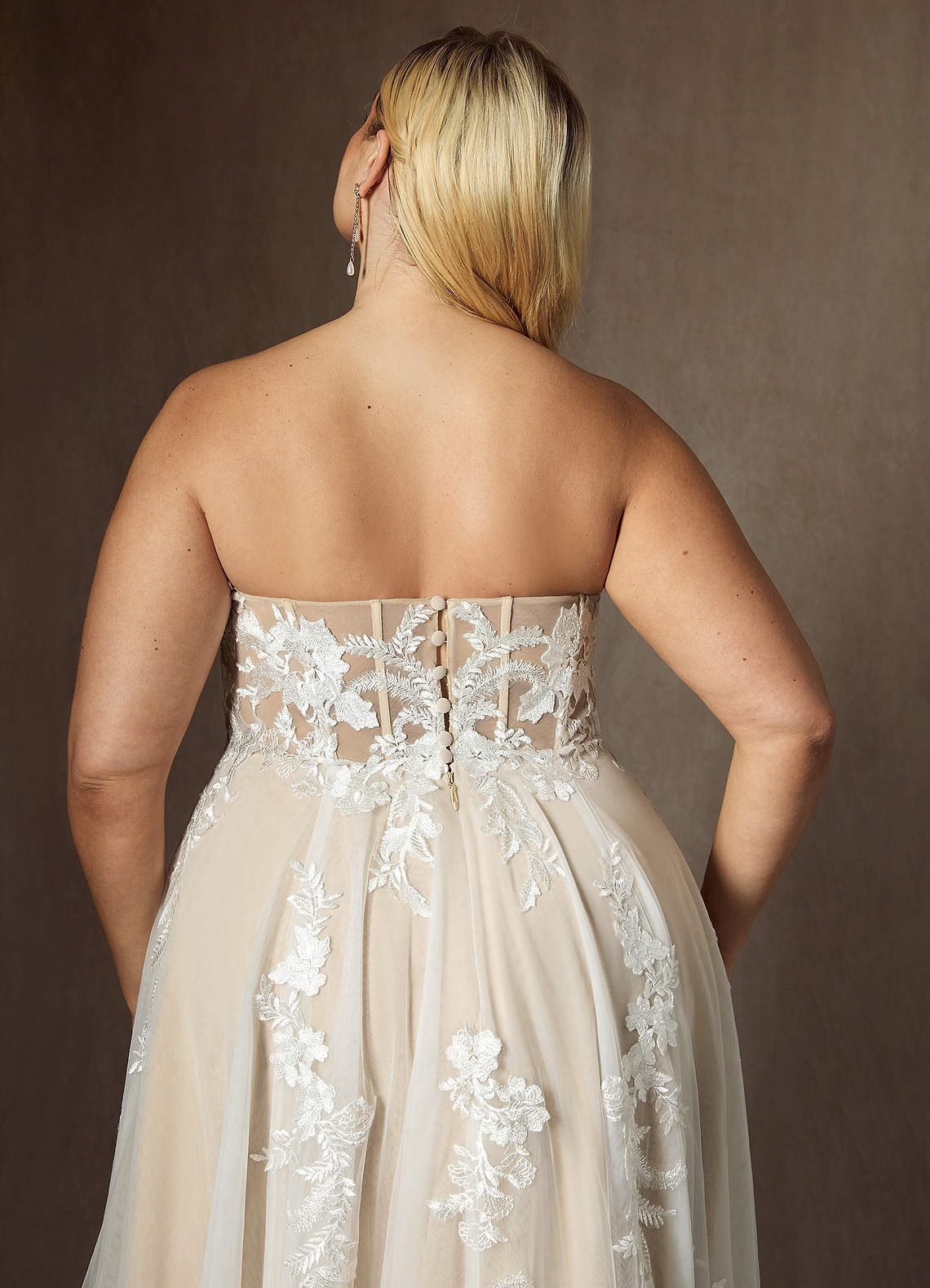 elyessen  Diamond White A-Line Sequins Tulle Dress
