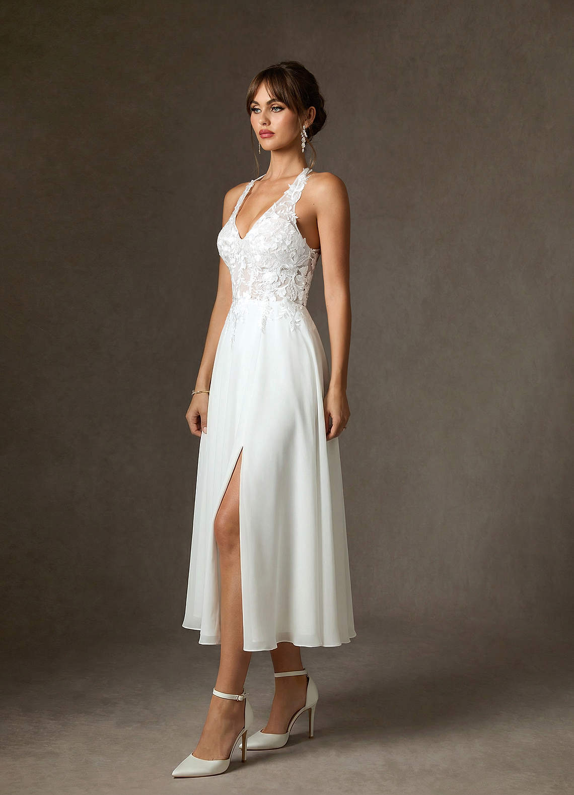 elyessen Sonia Diamond White A-Line Lace Dress