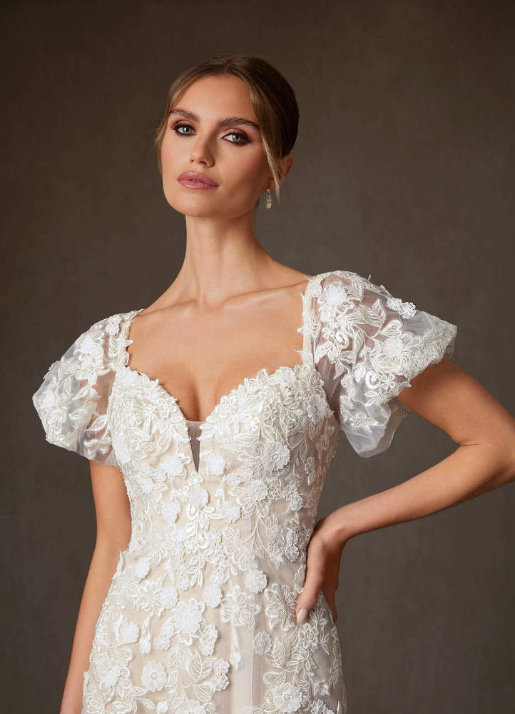 elyessen Diamond White A-Line Sweetheart Lace Dress