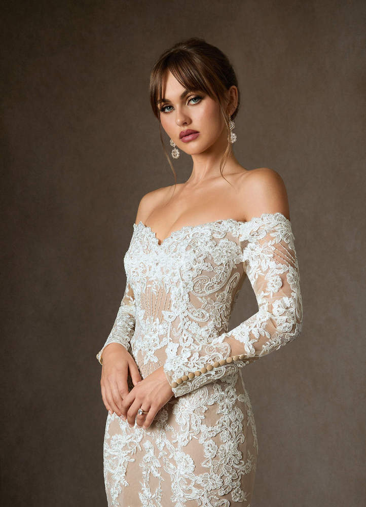 elyessen  Diamond White Mermaid Sequins Tulle Dress